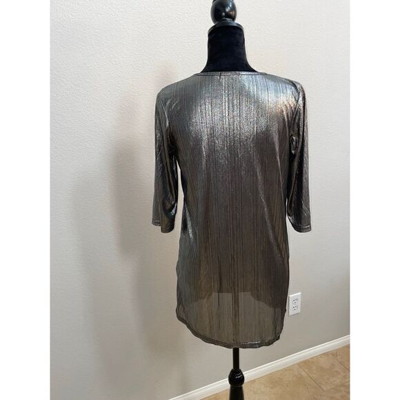 Boohoo Metallic Shirt Dress SZ 8 - Picture 5 of 5